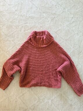 Express Rose Pink Chunky Turtleneck Sweater